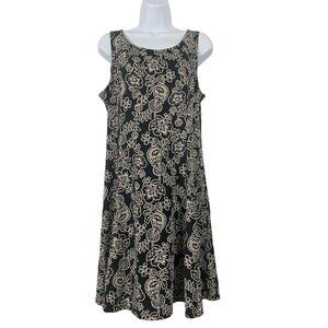 Perceptions Floral Print Sleeveless Stretch A-Line Dress Size Petite Medium